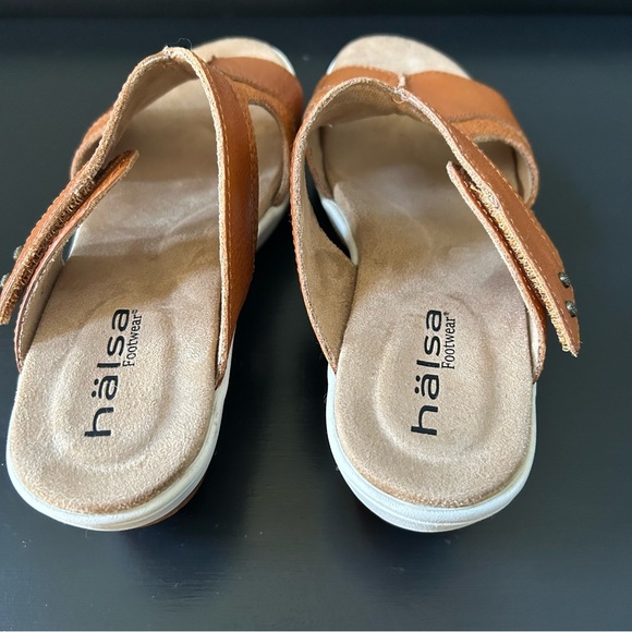 NWOB Halsa Footwear Cassandra Wedge Sandal In Dark Mango, Size 7M - Picture 8 of 12